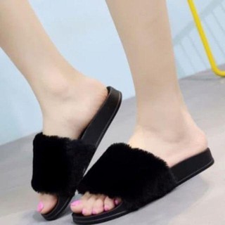 Sepatuafa Sandal  Selop Santai Wanita Bulu  Velvet Embay 