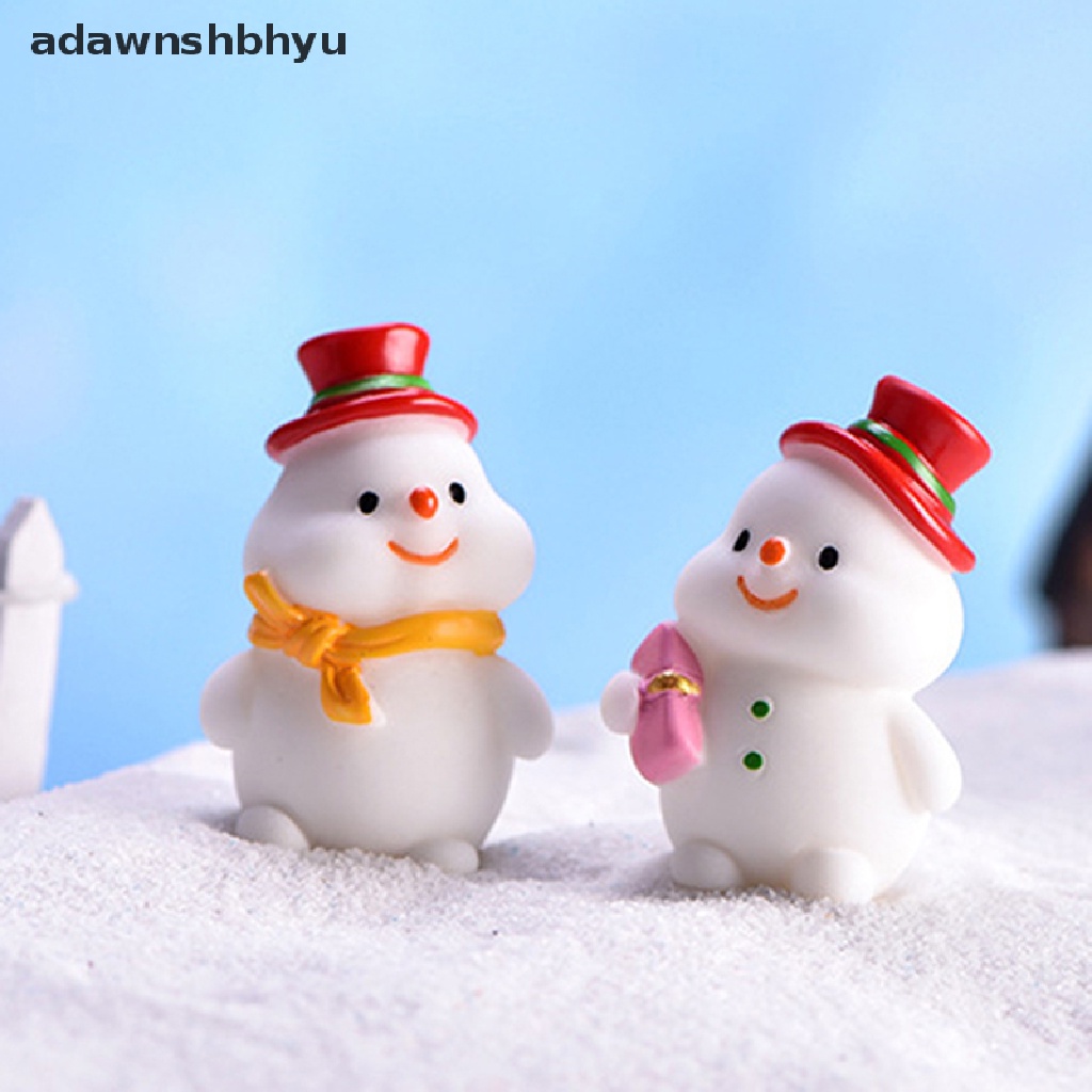 4 Pcs / lot Figure Mini Bahan Resin Desain Santa Claus Snowman Dan Pohon Natal Untuk Dekorasi