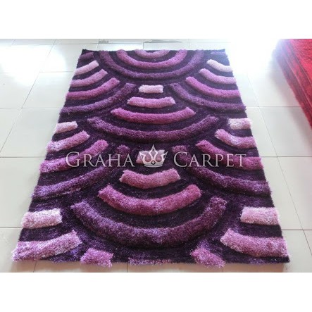 Karpet shaggy bulu tebal motif menarik