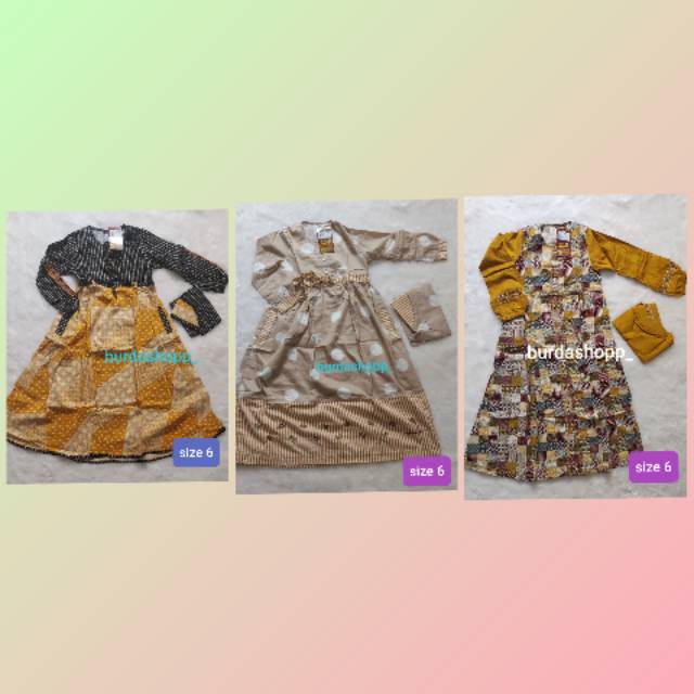 BAJU MUSLIM ANAK DANNIS PEREMPUAN SIZE 6