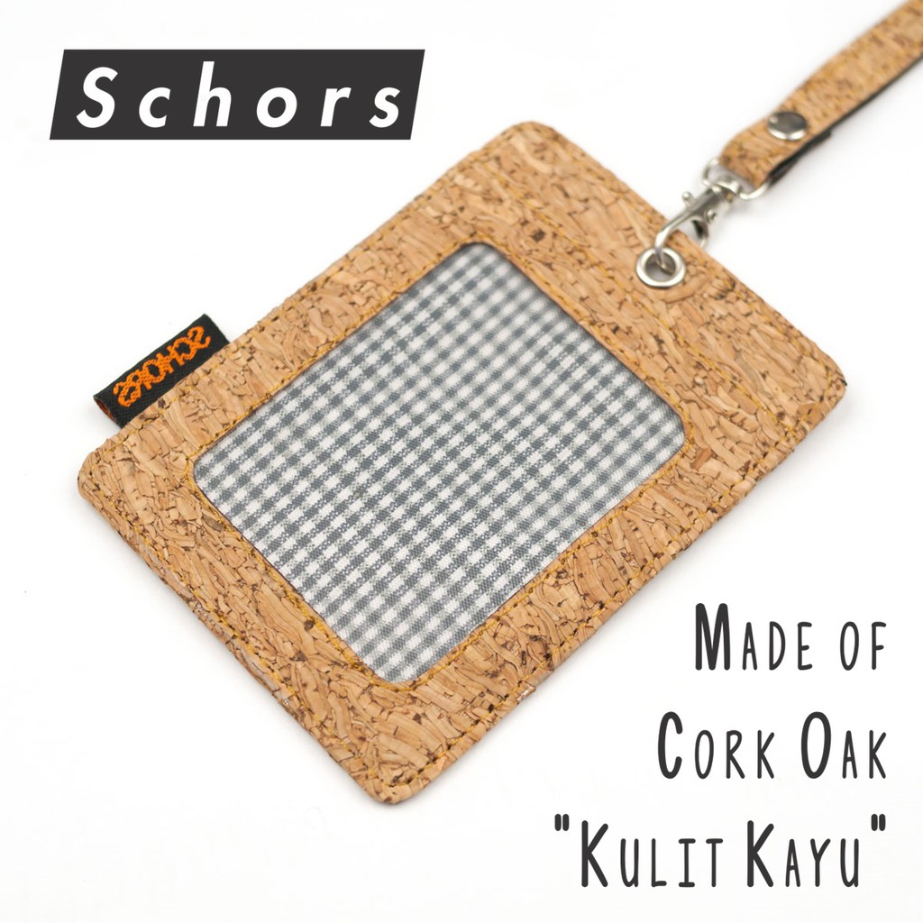 

Id Card Badge Holder Name Tag Kartu Nama Kulit Kayu Schors Wave