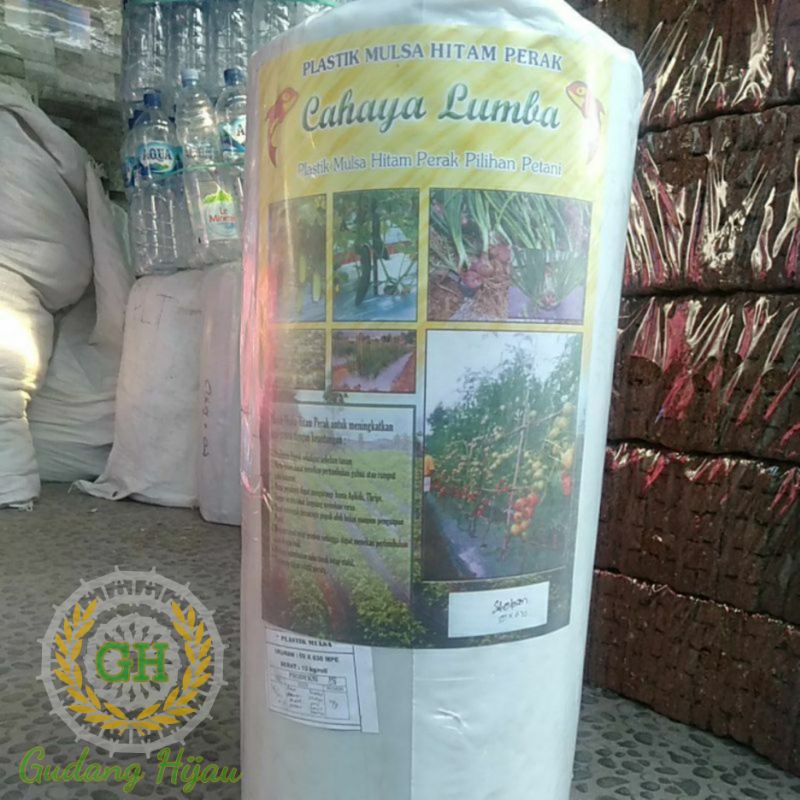 Jual plastik mulsa hitam perak lebar 100cm panjang 630m cap cahaya lumba berat 15kg