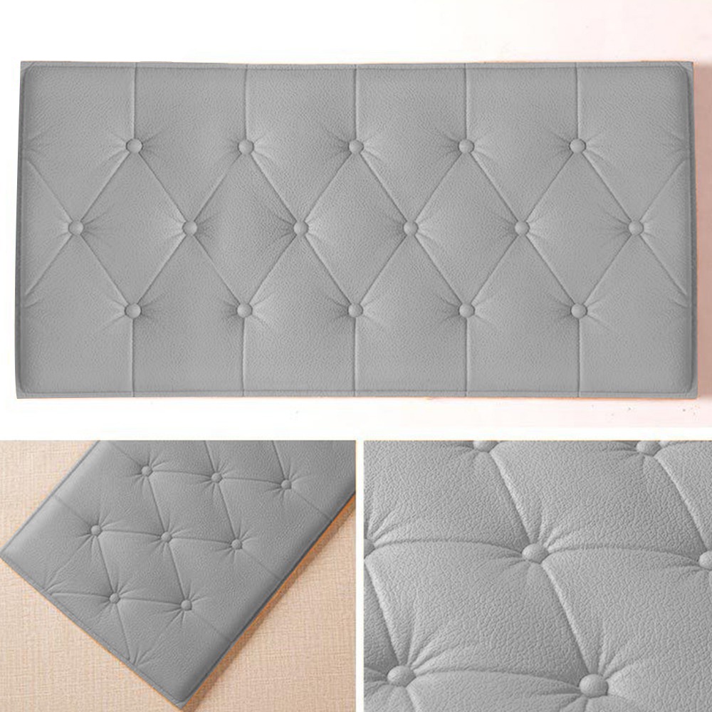 PROMO!! BUY 25 FREE 1 !! Wallpaper Foam 3D Sticker HeadBoard / Bed Wall Stiker Foam-SILVER