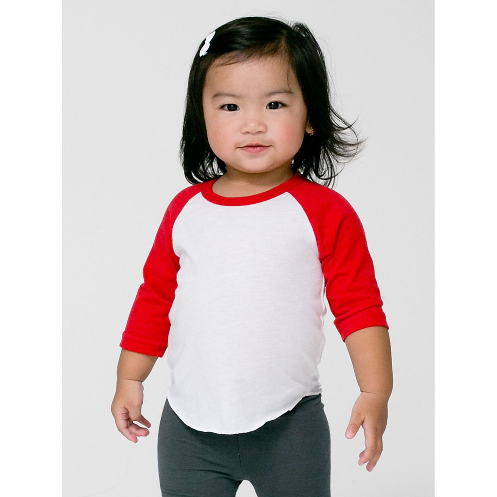 Kaos Polos Anak Raglan 1-8 Tahun Cotton Combed 24s