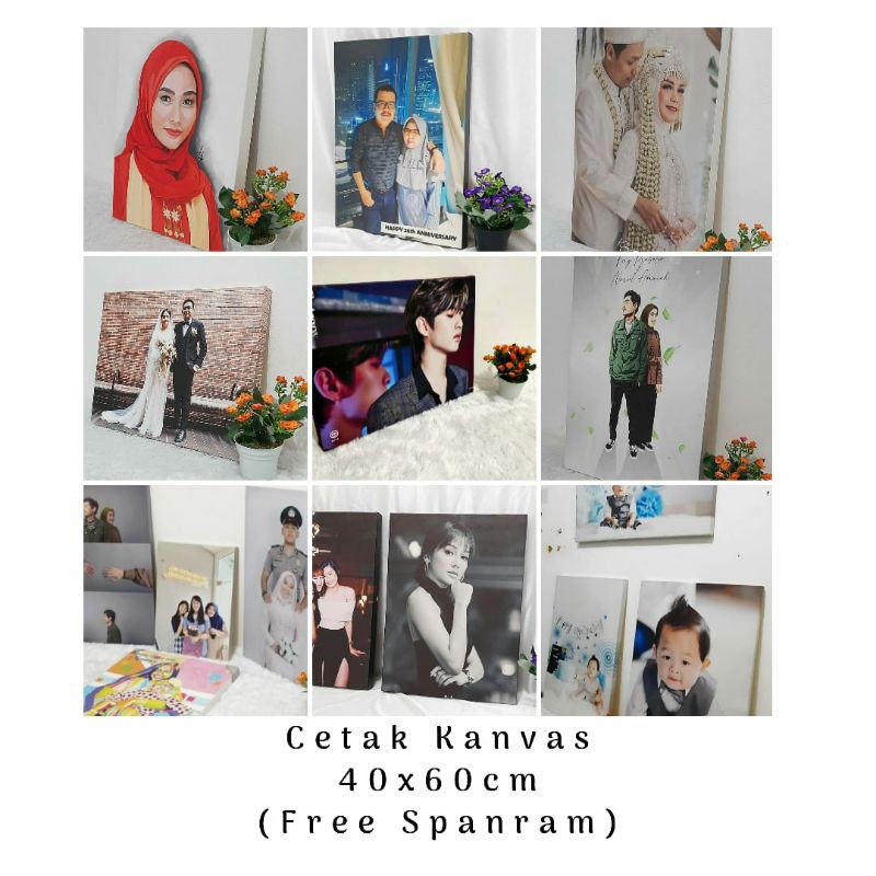 Custom Cetak Foto Kanvas Canvas Photo Print Photo Canvas Foto Canvas 40x60 Cm Free Spanram Shopee Indonesia