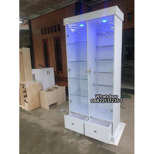 almari kaca . almari display . almari tas . almari sepatu . almari hijab