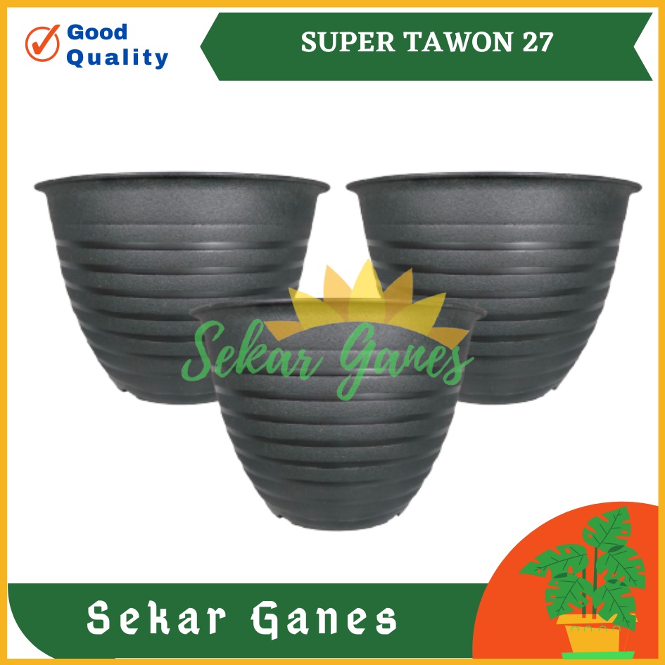 Pot Super Tawon 27 Cm Hitam By Garden Of Love Tawon Pot 27CM - Bukan Pot Tawon Madu Jet Gusi 30 32CM