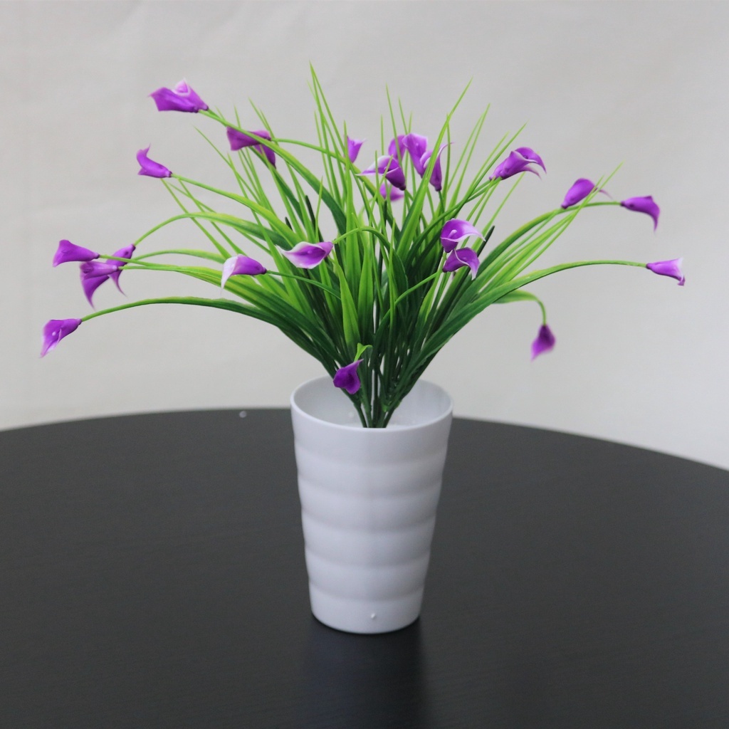 Swopply PT47 Pot Tanaman Hias Bunga Calla Lily Warna Bunga Plastik Dekorasi Ruangan Mini Artifisial Plant