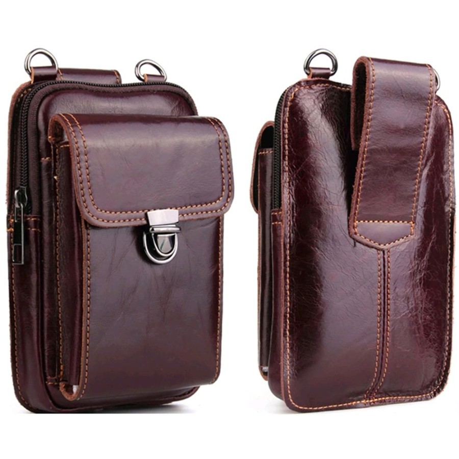 Dompet HP / Ponsel / Handphone Kulit Asli KEREN Dompet Pinggang Premium Leather