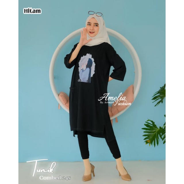 TUNIK COMBED OVER SIZE ORI AMELIA FASHION OOTD DEWASA TERBARU MODERN KEKINIAN