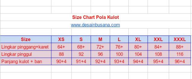 Pola kulot - Pola kulot instan - Pola Baju Sewing Pattern - Pola Konveksi - Pola Produksi kulot