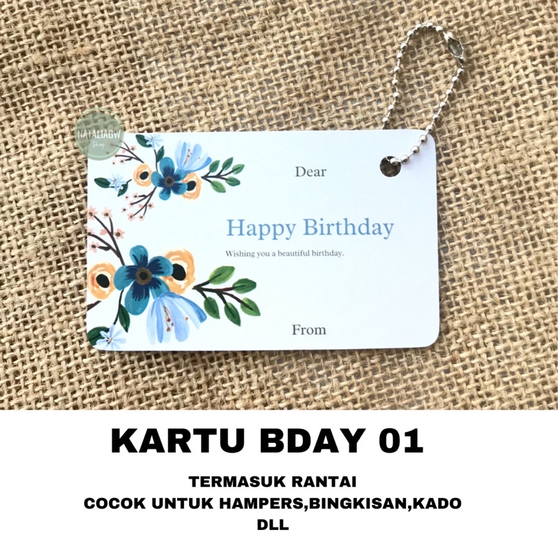 Kartu hang tag ulang tahun birthday set rantai