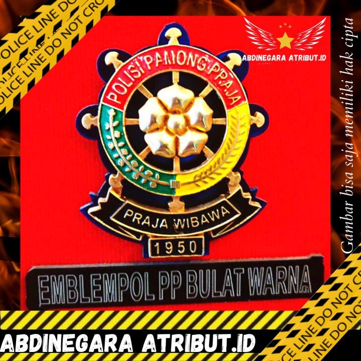 

EMBLEM BARET SATPOL PP Bulat Dasar Mika Mirror Abdinegara Atribut