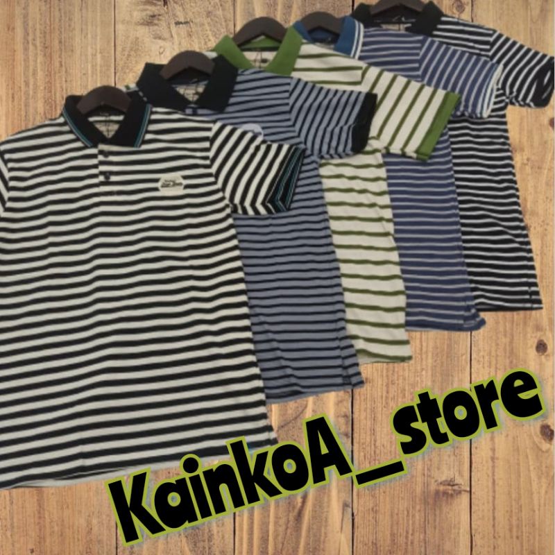 kaos kerah pria dewasa motif salur/kaos kerah/kaos kerah salur bordir/kaos salur/