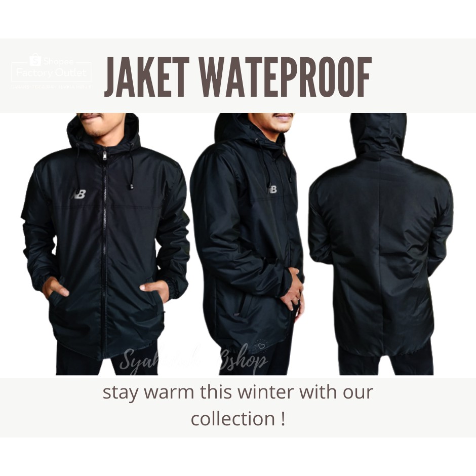 JAKET WATERPROOF JAKET PRIA ANTI AIR JAKET POLOS NB  WATERPROOF JAKET COWOK OUTDOOR TERLARIS