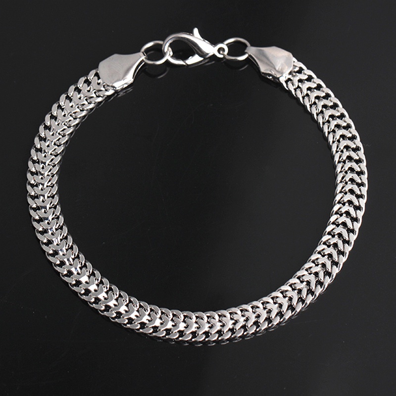 Kalung Rantai Bahan Stainless Steel Gaya Hip Hop Untuk Pria