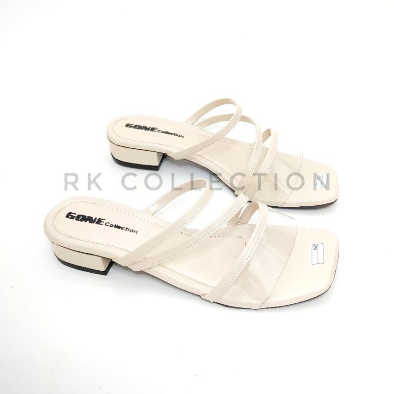 RK Collection - Sandal Hak 3cm AD02-Krem