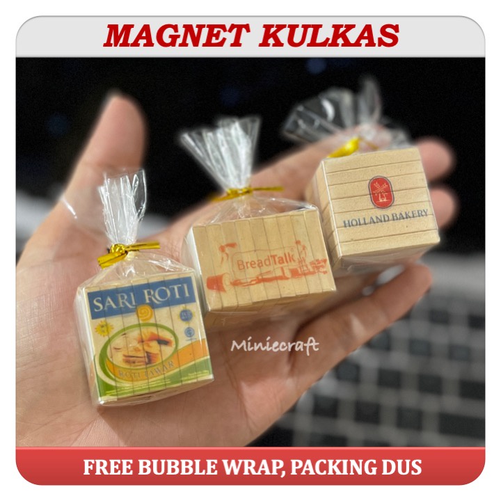 MAGNET TEMPELAN KULKAS MINIATUR PRODUK ROTI TAWAR SARI ROTI, BREADTALK