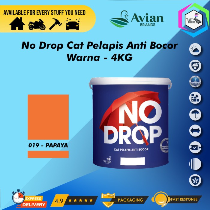 NO DROP 4KG/Galon Cat Pelapis Anti Bocor - 019 Pepaya