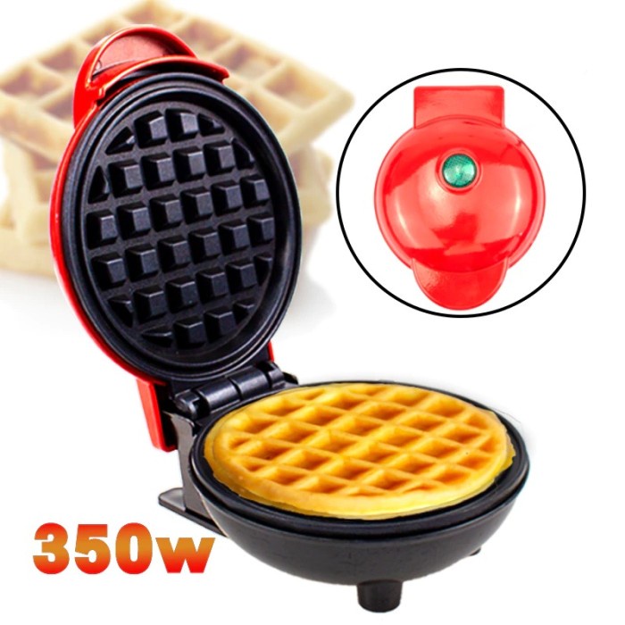Wafded Mesin Cetakan Kue Mini Egg Waffle Maker 350W - F607 - Red