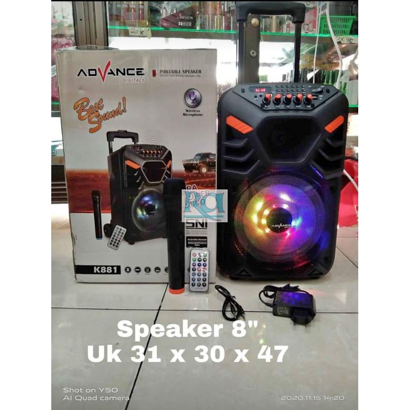 Speaker Bluetooth Portabel Advance 8" k881
