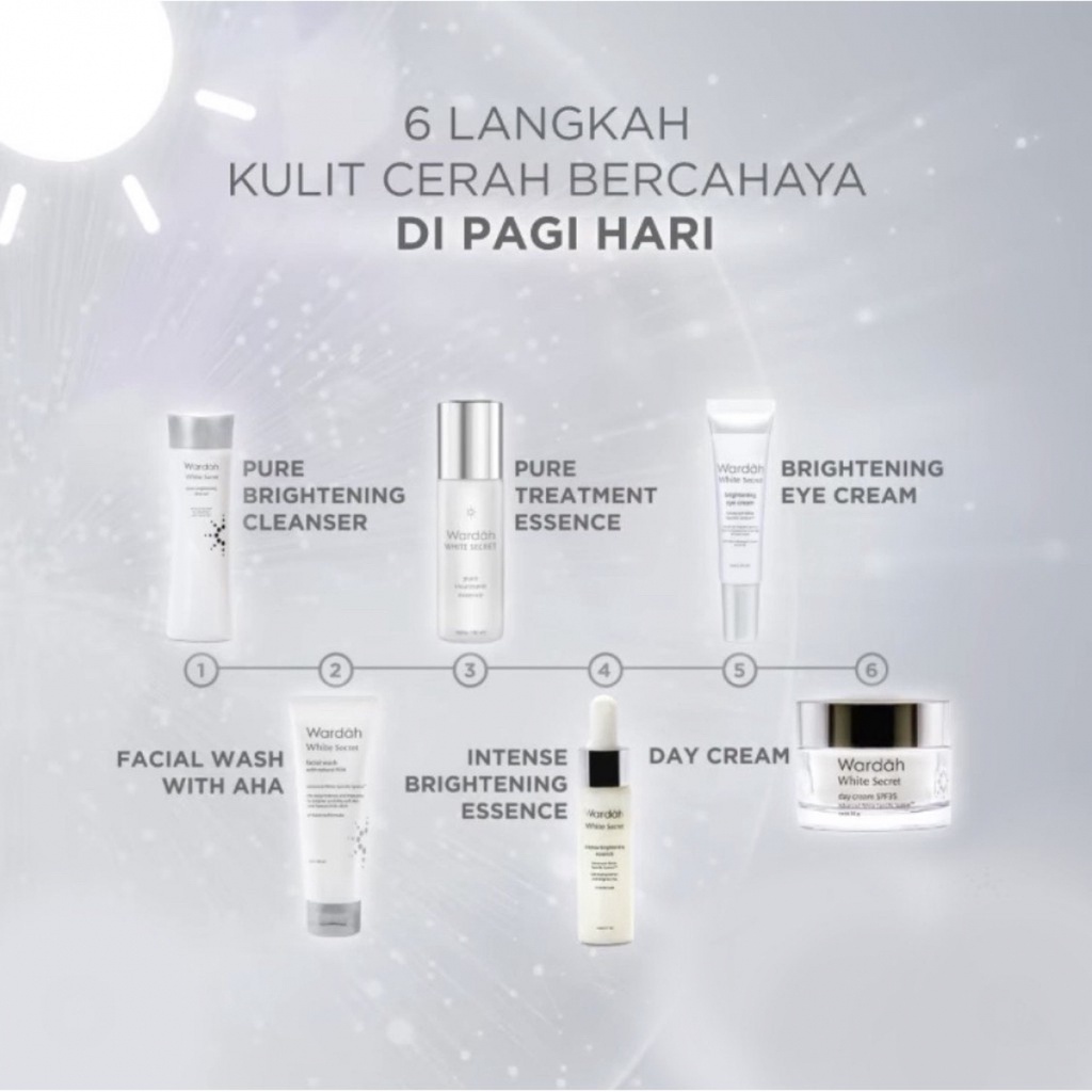 Wardah Crystal Secret | Face Wash Day Night Cream Lotion Scrub Essence