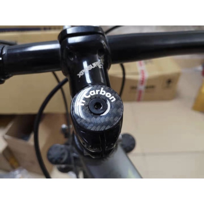 Top Cap Titanium Carbon Superlight Cup penutup ujung Stem Headset Sepe