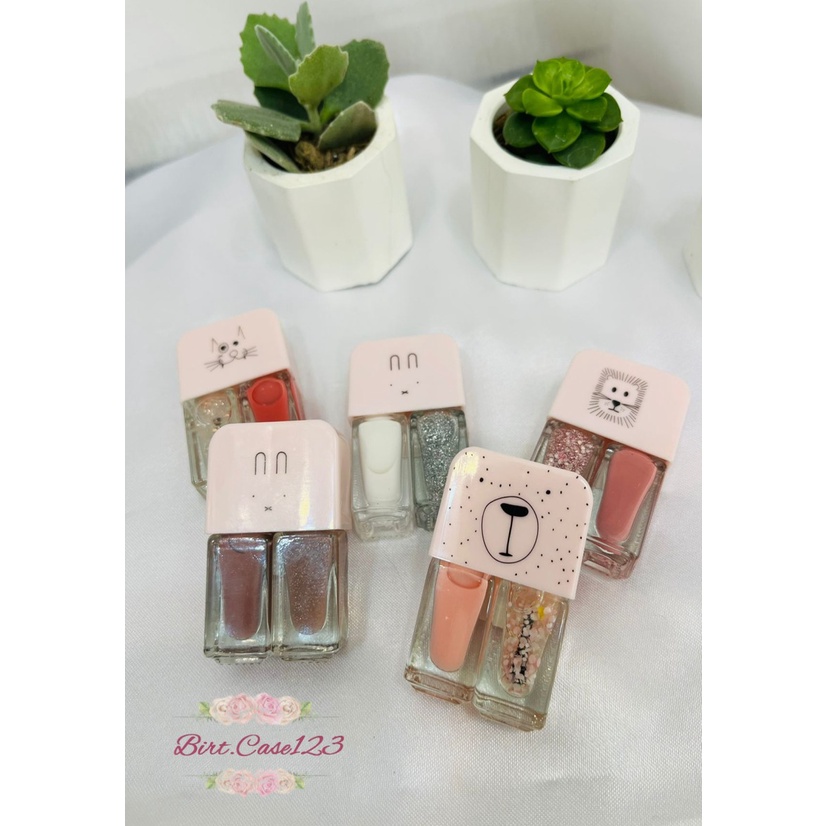 2IN1 KUTEK CAT KUKU KOREA LUCU 2 WARNA GEL NAIL POLISH BC6251