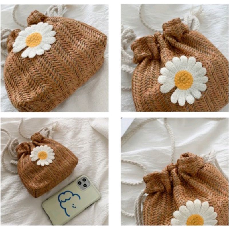 [ READY STOCK ] Sarah Bag / Tas selempang serut Daisy / Sling bag daisy