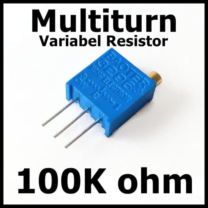 Multiturn Variabel Resistor 100K ohm 100000 ohm