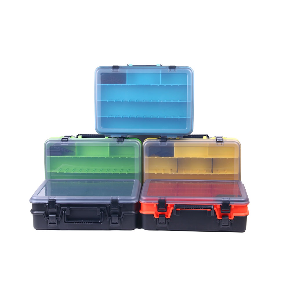 HENGJIA Double Layer 18 Compartments Fishing Tackle Boxes Fishing Lure Box Organizer Fishing Bait Tackle Storage Case