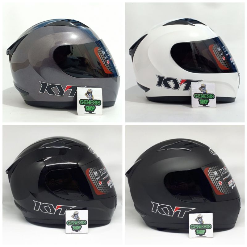 Jual Helm KYT full face helm KYT R10 solid polos size M L XL black