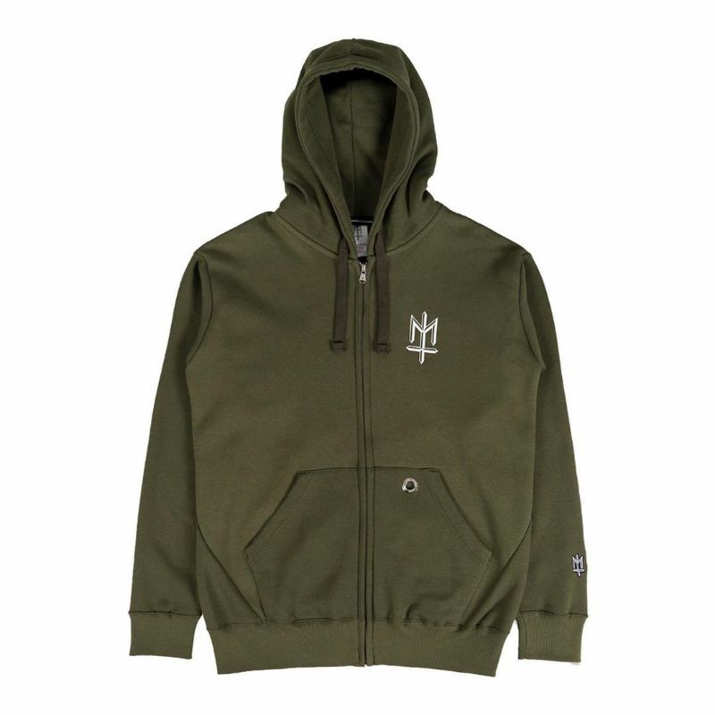 MATERNAL DISASTER CEREMONIN GREEN ARMY ZIPPER HOODIE