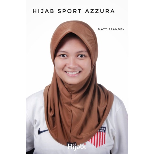 HIJAB SPORT PENDEK POLOS PET BESAR AZZURA