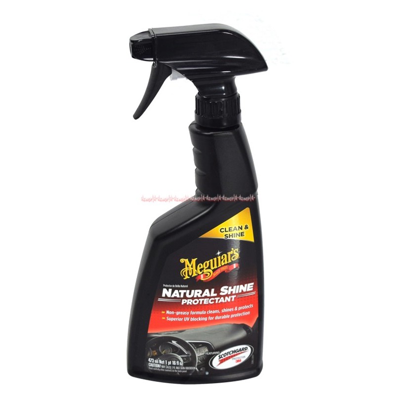 Merk: Meguiars Variant:  Natural Shine Protectant isI: 473ml  *Harga Untuk 1pcs *Berat Menggunakan Volume *Tambahkan Bubble Wrap Untuk Keamanan Paket Anda.  Pertahankan tampilan 'baru' untuk diaplikasikan pada bagian dasboard, trim, dan roda bersama Megui