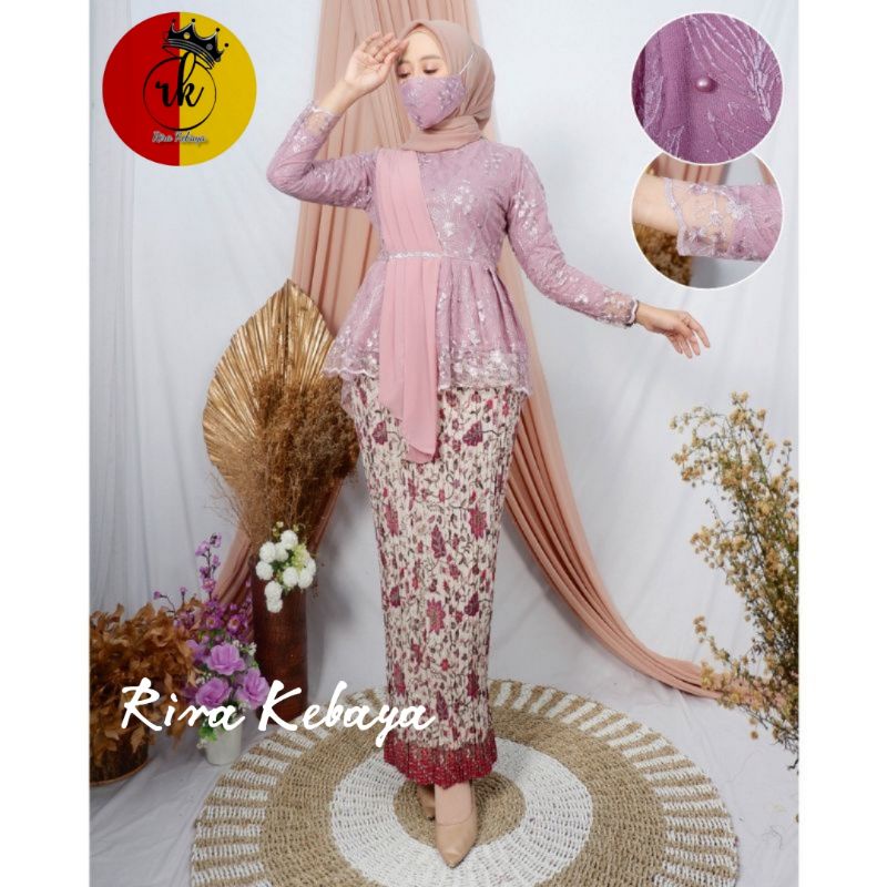 Seragam Kebaya Selendang Terlaris Blouse selendang Premium Nikahan Kebaya Aurora Selendang Murah