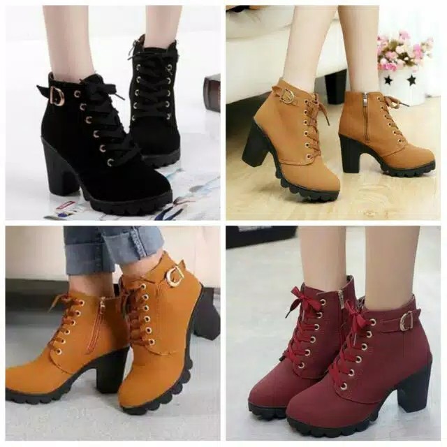 SEPATU BOOTS WANITA RESLETING ZIPER YKS