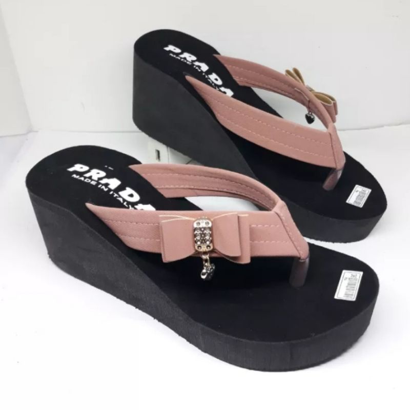 sandal wedges tinggi terbaru rempel