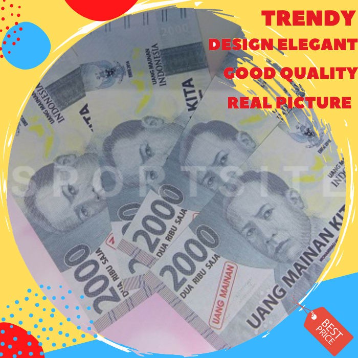 Uang Kertas 2000 Rupiah Cetakan Baru Mainan Anak Role Play Mirip Asli SS584