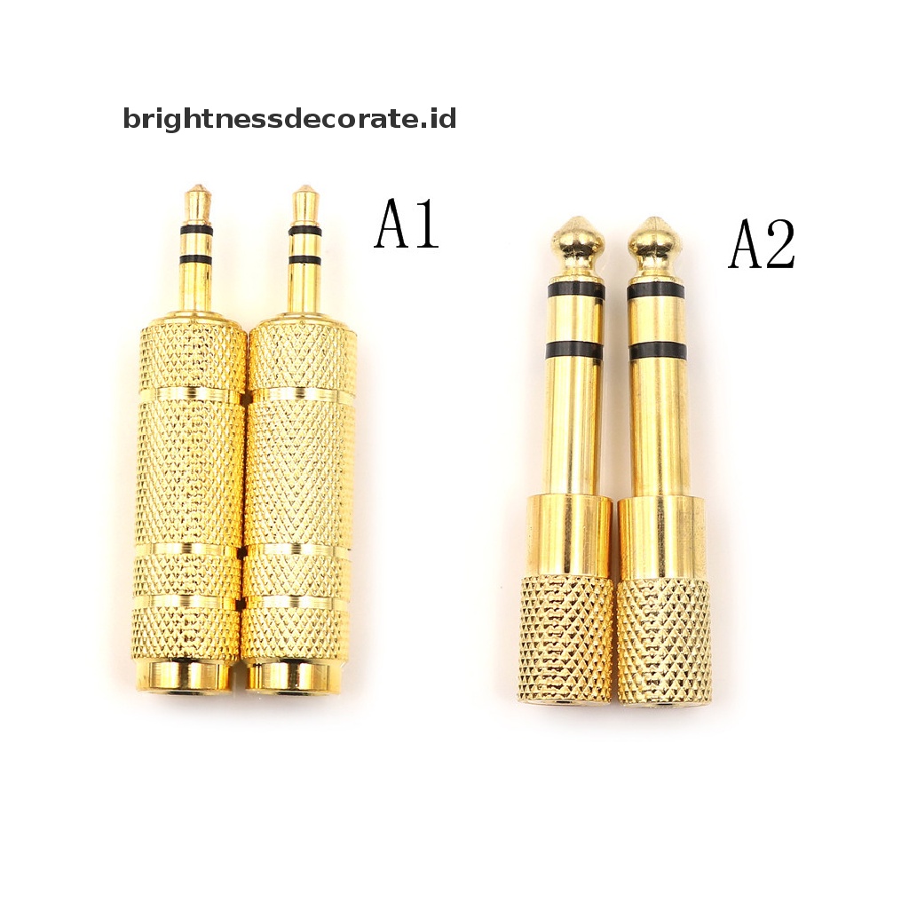 2pcs Adapter Konverter Audio Stereo 6.35mm Ke 3.5mm Untuk Headphone