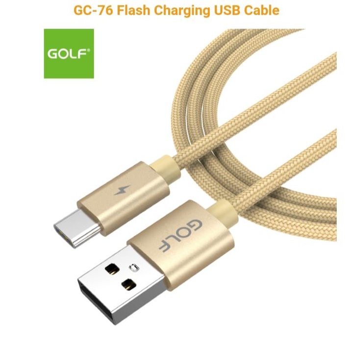 PROMO KABEL USB CHARGER DATA GOLF GC-76 5A QUICK CHARGE TYPE C - PENGISIAN CEPAT FAST CHARGING
