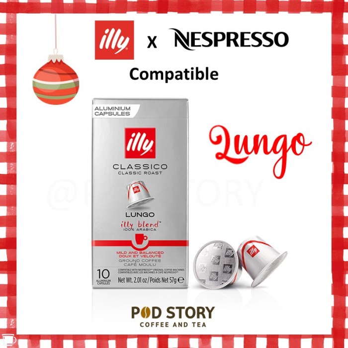 

illy Nespresso Compatible (Lungo Roast) Coffee/Kopi Capsules, 10