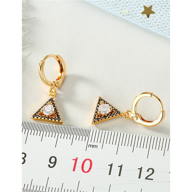 LRC Anting Tusuk Fashion Diamond Triangle Earrings D67286