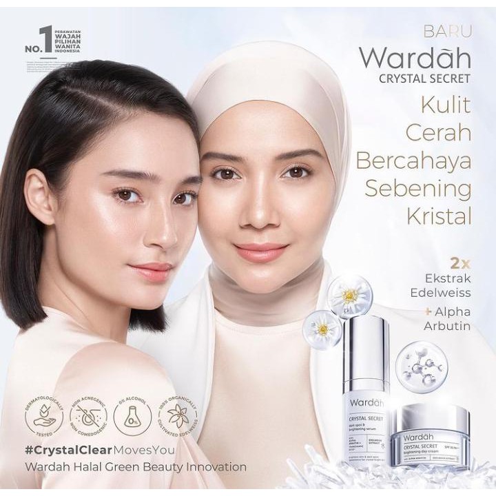 ✿ELYSABETHME✿ 🅆 🄰 🅁 🄳 🄰 🄷 Wardah Crystal Secret Series | facial wash, Micellar gel, serum, essense, day, night, starter kit skincare halal perawatan wajah pembersih