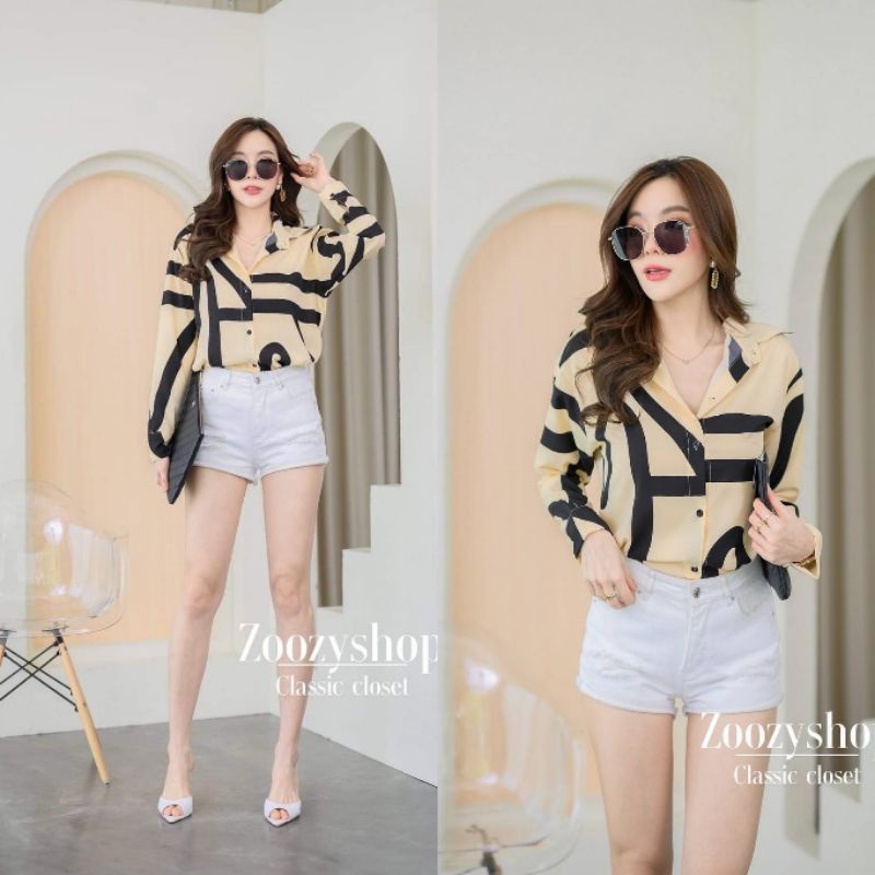 KEMEJA ZOOZY TWOTWICE FASHION WANITA IMPORT BANGKOK CODE 13