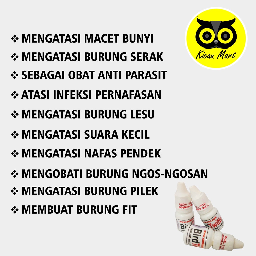 OBAT BURUNG BIRD TWITTER OM KICAU ATASI MACET BUNYI SERAK INFEKSI PERNAFASAN HIDUNG BERLENDIR VBTWIOK