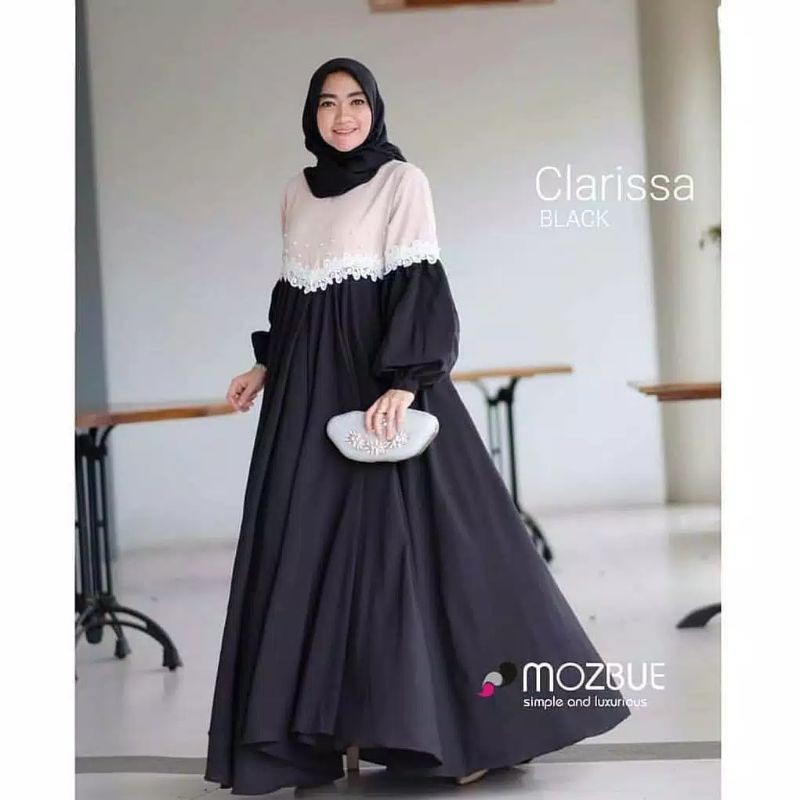 Gamis mutiara clarissa dress pakaian wanita fashion muslim