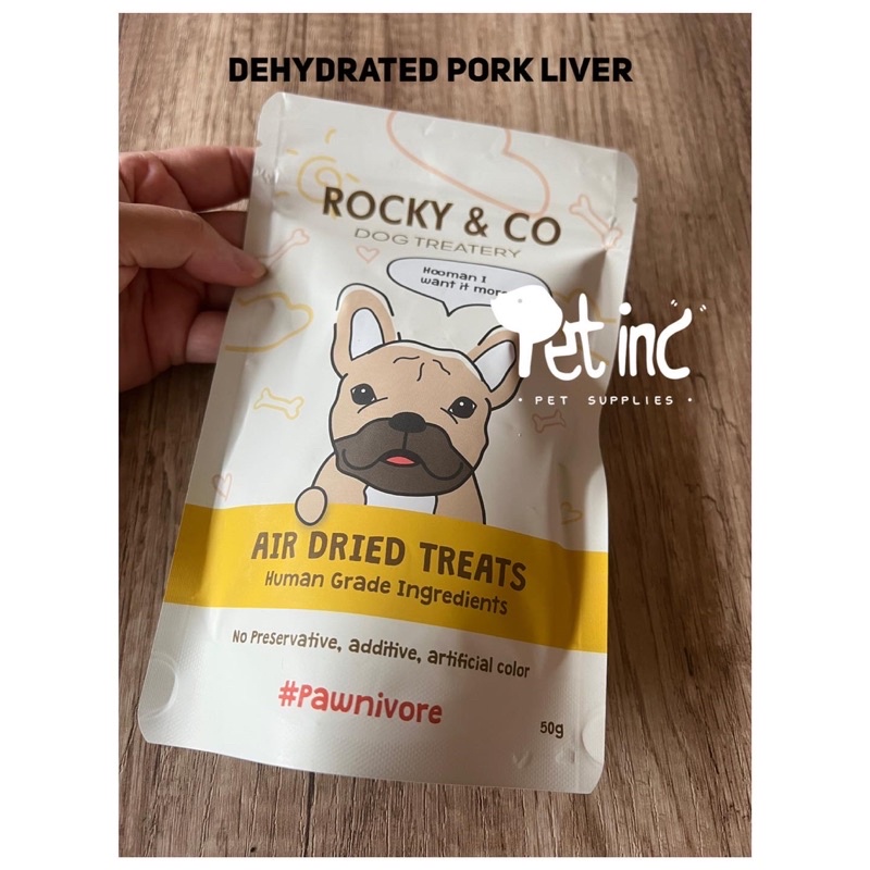 Rocky dehydrated pork liver jerky