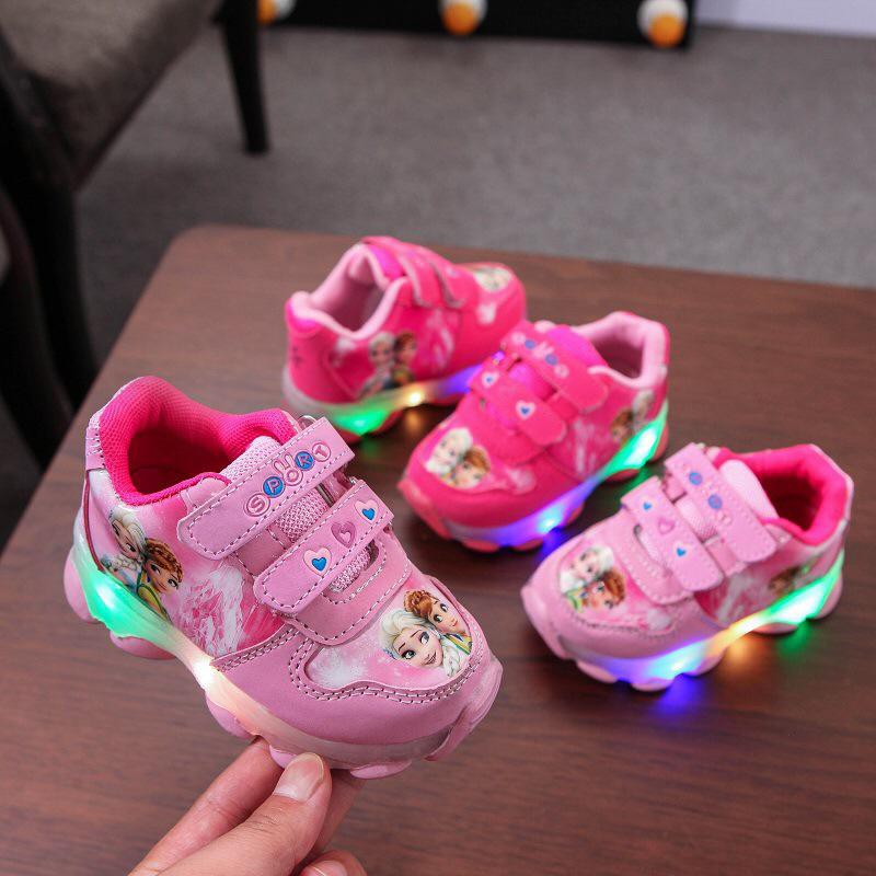 (LOLI-JKT) Sepatu 367 fashion LED anak LED FROZEN sz 21-30 ala korea import/sepatu anak (LOCHIC)