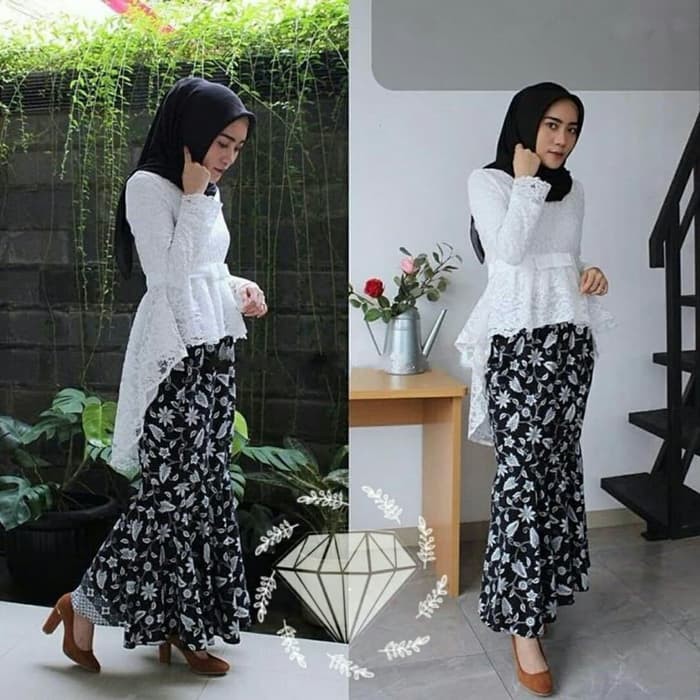 Set Adora Putih Baju Muslim Setelan Busana Muslim Wanita